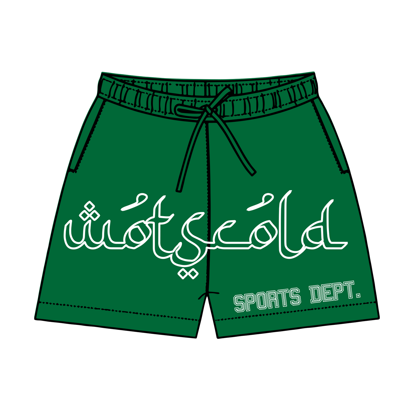 GREEN MESH SHORTS