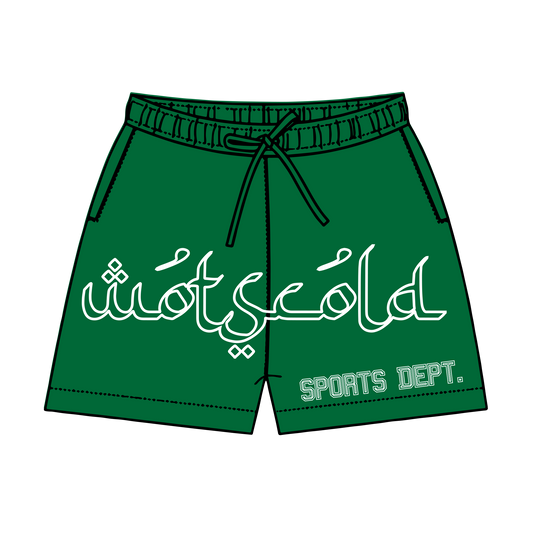 GREEN MESH SHORTS